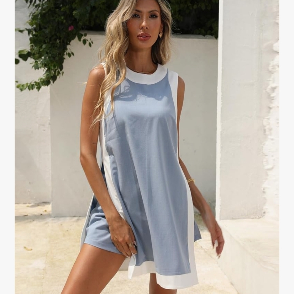 Stylish Blue and White Shorts Set (As Seen On Tiktok)